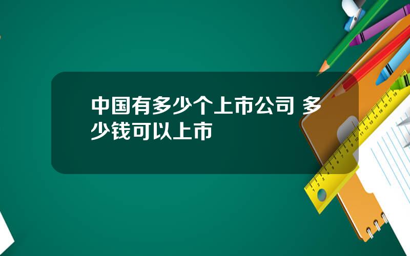 中国有多少个上市公司 多少钱可以上市